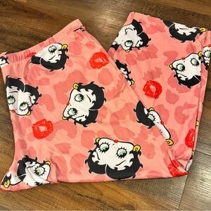 Betty Boop Size 3XL Women’s Pajama Pants Sleep Lounge PJs Pink Graphic Kiss